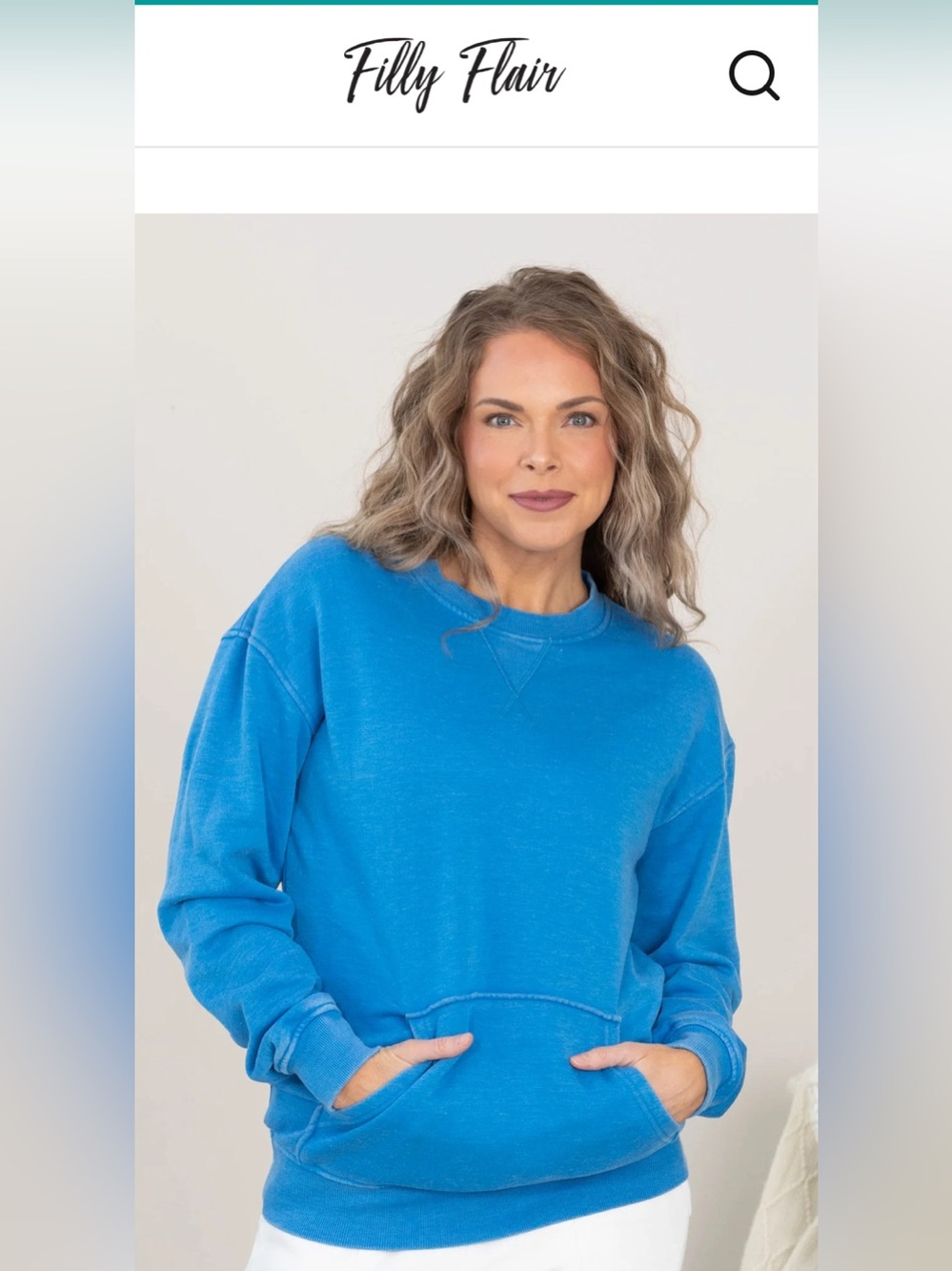 Filly Flair Blue Campfire Crewneck Sweatshirt NEW 2x